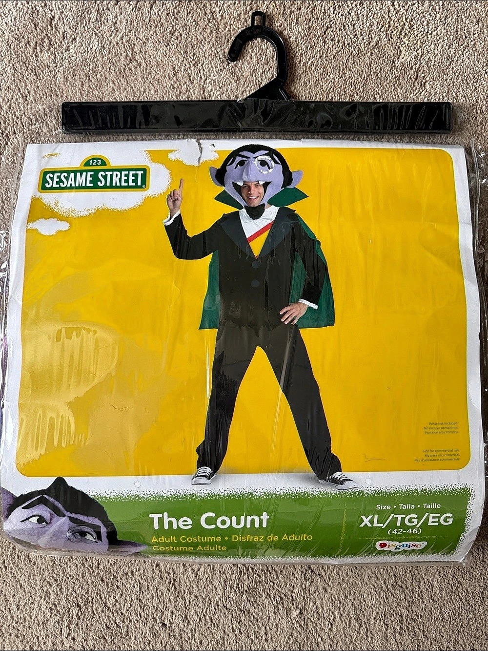 EUC Sesame Street The Count Adult Costume With Extra Cape Size XL